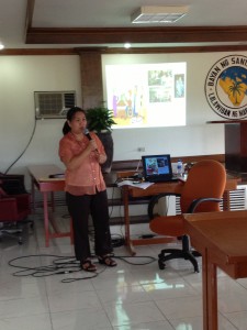Josephine Macalagay, Head of SocTech Unit expounding on programs catering the senior citizens. 