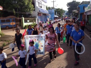 Day care and Elementary students, along with their parents and staff of DSWD MiMaRoPa and the LGU parade in downtown Coron, Palawan in celebration of Children's Month 2014. 