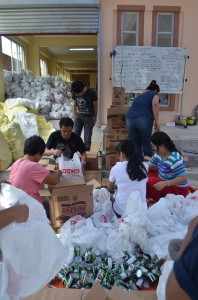 DSWD MiMaRoPa continues repacking of relief goods in preparation for the typhoon Ruby. Over 3,000 food packs are now ready for delivery to the province of Mindoro, today December 06, 2014.