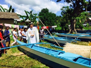 Blessed. Local Parish Priest, Fr. Amurao of Busuanga held a short Blessing ceremony preceding the distribution of the bangka-for-livelihood assets. 